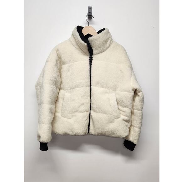 NVLT Women's Berber Sherpa Puffer Jacket, Size Large, In Cream Color. Streetwear - Picture 1 of 12